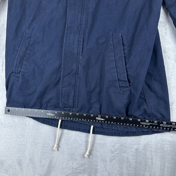 Divided By H&M Parka Jacket Mens Size Medium Hooded Full Zip Up Navy - Picture 11 of 15